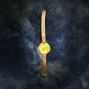 Authentic Vintage Michael Kors Watch. Gently Used. Gold With Brown Leather Band.